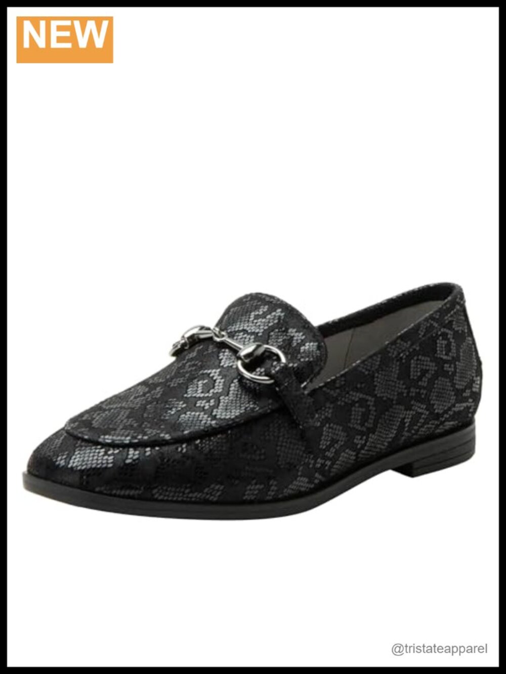 Leather Loafer Flats with Horsebit Buckle Slip On Cushioned Arch Support